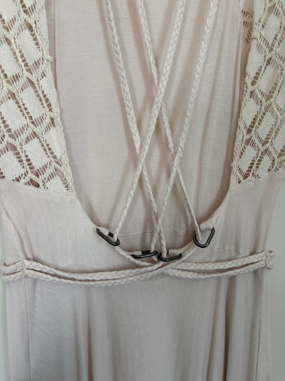 Free People Afternoon Delight Boho Lace Beachy Crochet Festival Dress Cream - Picture 6 of 8